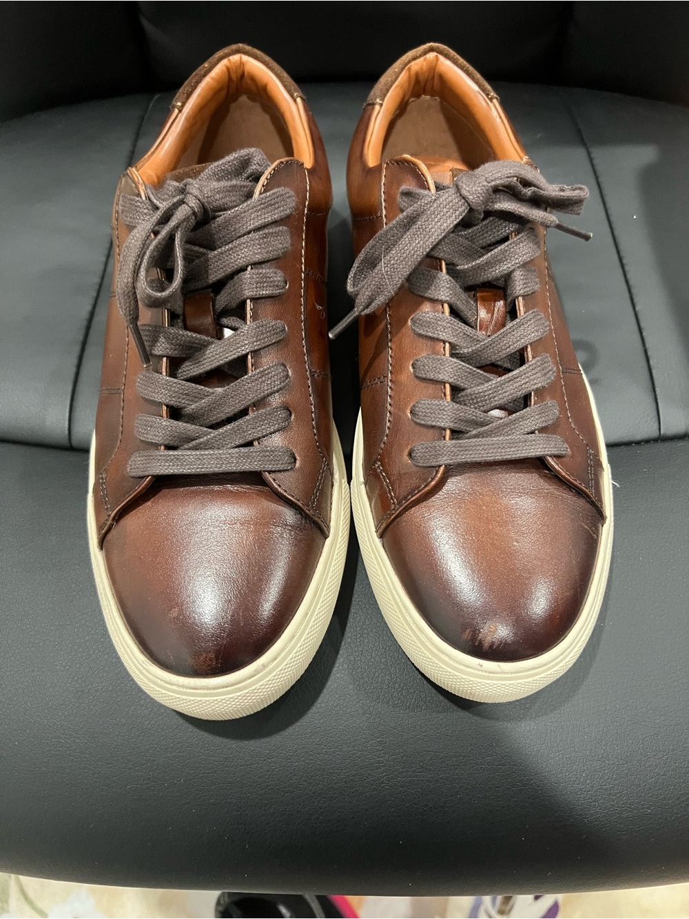 Nordstrom Brown Leather Low-Top Sneakers